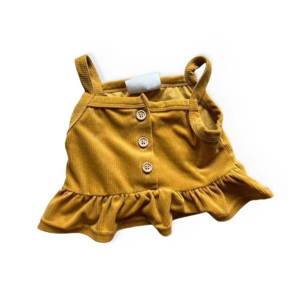 Baby Girls Violet Lane Boutique Mustard Peplum Top - Sz 12-18 mo